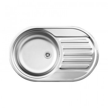 Pyramis SR Mini 1B 1D 100166801 (76.5 x 48 cm) Stainless steel sink with smooth surface, 1 bowl, silver