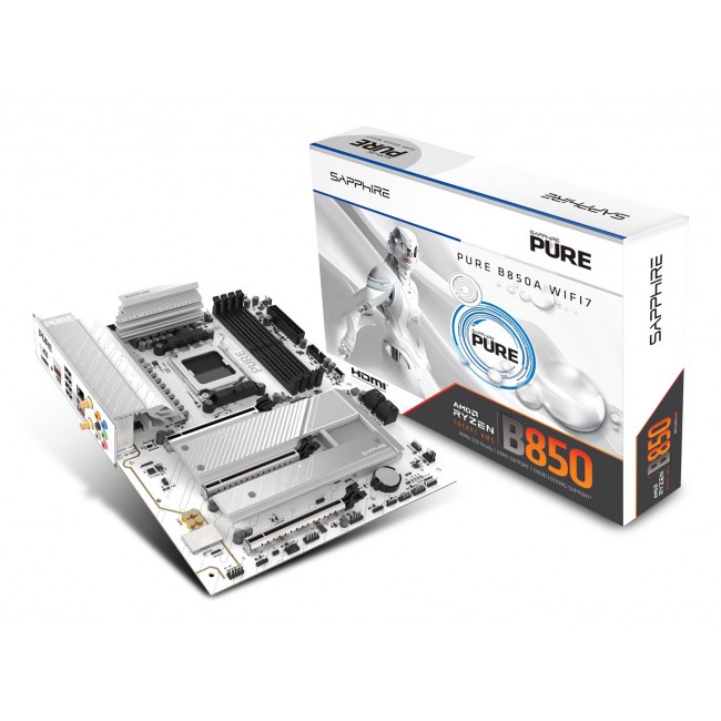 Sapphire PURE B850A WIFI 7 AMD B850 Socket AM5 ATX Sapphire PURE B850A WIFI 7 AMD B850 Socket AM5 ATX