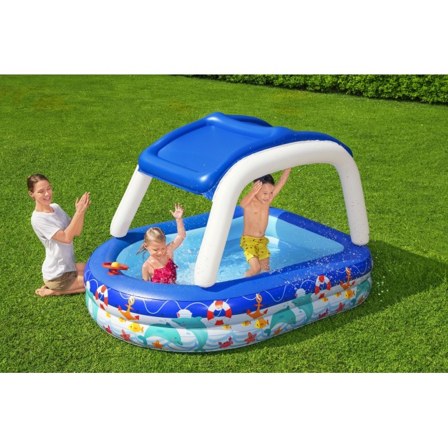 Inflatable pool+canopy 213x155x132 B54370