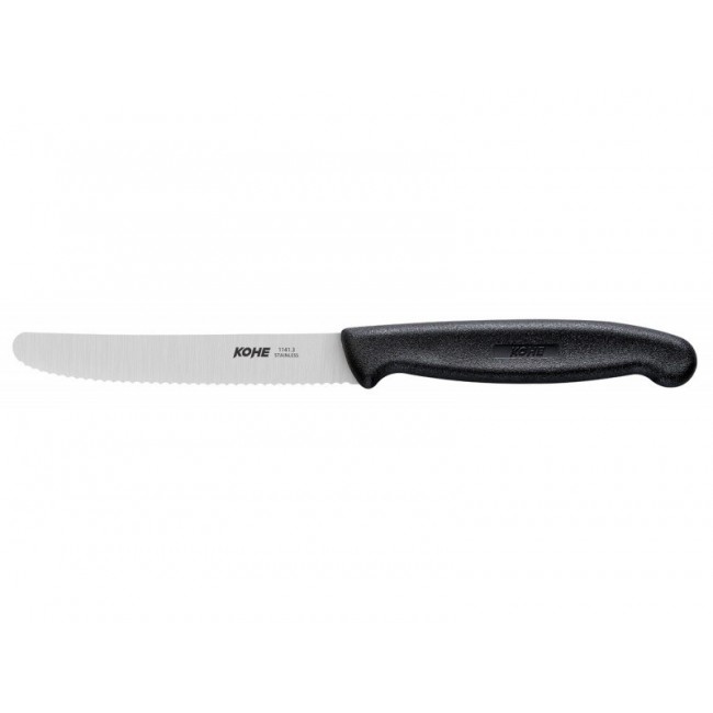 KOHE serrated knife, 104 mm, black