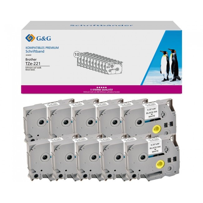 G&G 20101 label-making tape Black on white TZe