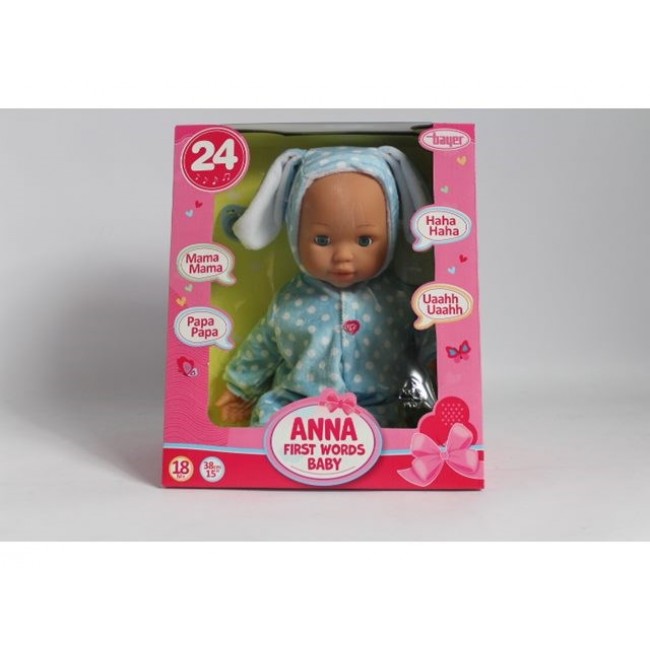 PROMO Bayer Baby Doll Anna First Words Clothes Rabbit 38cm 93822AD