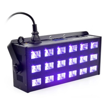 Reflector + strobe LIGHT4ME LED UV 18x3W DMX