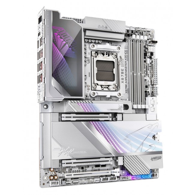 GIGABYTE X870E AORUS MASTER X3D ICE Motherboard - Supports AMD Ryzen 9000 CPUs, 18+2+2 Phases Digital VRM, up to 9000Hz DDR5 (OC), 2xPCIe 5.0 + 3xPCIe 4.0, Wi-Fi 7, 10GbE LAN, USB 4