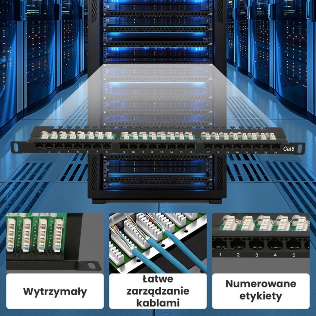 Extralink CAT6 UTP 0.5U | Patchpanel | 24 Ports