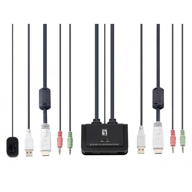 LevelOne 2-Port USB HDMI Cable KVM Switch