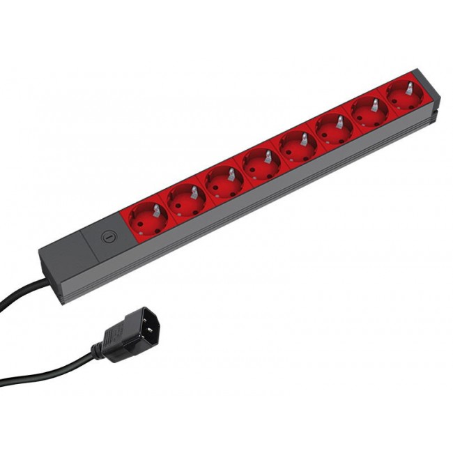 Power strip Bachmann 48.30cm ALU 8-way, for UPS Power strip Bachmann 48.30cm ALU 8-way, for UPS