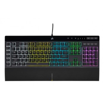 Corsair | Rubber Dome | K55 RGB PRO | Gaming keyboard | Gaming Keyboard | RGB LED light | US | Wired | Black