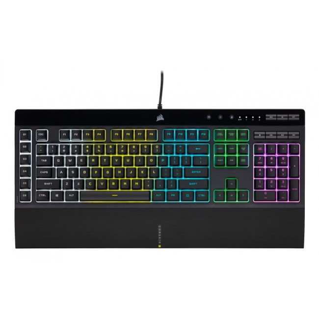 Corsair | Rubber Dome | K55 RGB PRO | Gaming keyboard | Gaming Keyboard | RGB LED light | US | Wired | Black