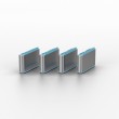Lindy USB Type C Port Blocker Key - Pack of 4 Blockers, Blue