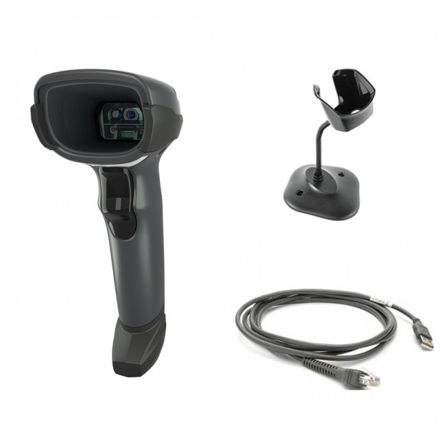 Zebra 1D/2D/OCR, 340 mA, IP52, Array Imager, Black, USB cable kit with Stand