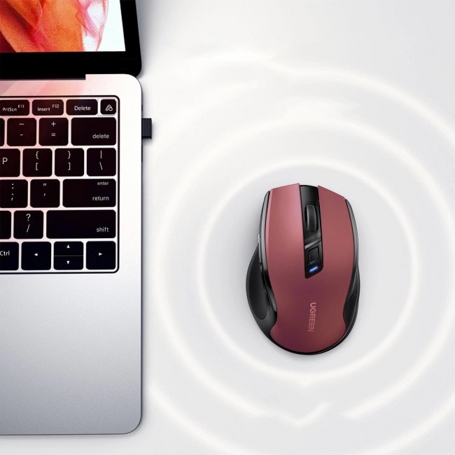 Ugreen MU006 wireless optical mouse USB 2.4 GHz / Bluetooth 5.0 4000 DPI red