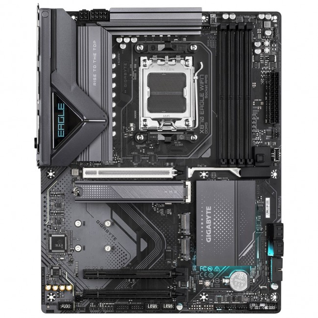 GIGABYTE X870 EAGLE WIFI7 Motherboard - Supports AMD Ryzen 9000 CPUs, 14+2+2 phases VRM, up to 8000MHz DDR5 (OC), 4xPCIe 5.0 + 3xM.2, Wi-Fi 7, 2.5GbE LAN, USB 3.2 Gen 2x2