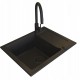 Set - Sink PYRAMIS PYRAMIS MIDO (62x50) 1B 1D + Faucet IDEA Black Edition - 070167602BE - Volcano