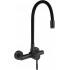 Wall-mounted kitchen faucet with bent spout