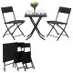 Extralink Small Black Forest Garden Furniture Set, Two Chairs + Black Table outdoor furniture set