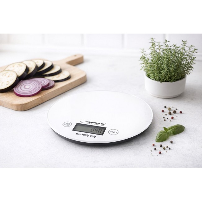 Esperanza EKS003W Electronic Kitchen Scale White Round