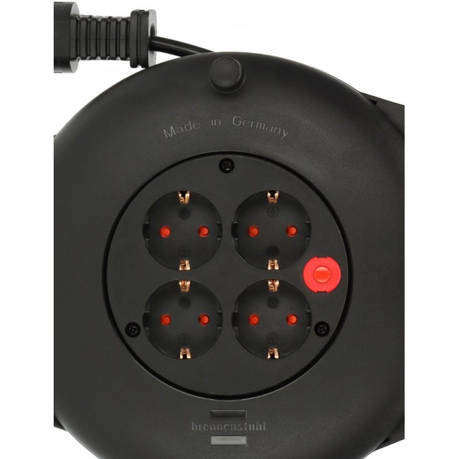 Brennenstuhl 1093900 power extension 10 m 4 AC outlet(s) Indoor Black