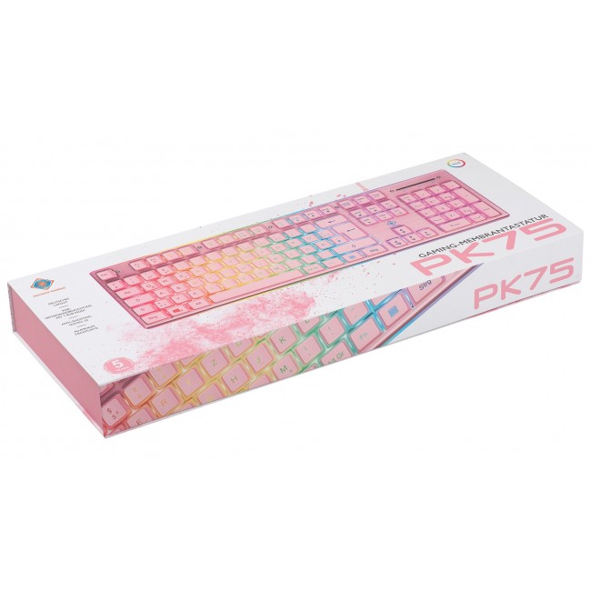 Deltaco Gaming GAM-021-RGB-P-DE keyboard USB QWERTZ German Pink