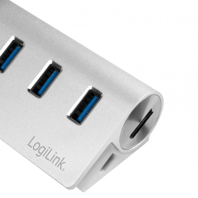 LogiLink CR0045 interface hub USB 3.2 Gen 1 (3.1 Gen 1) Type-A 5000 Mbit/s Silver LogiLink CR0045 interface hub USB 3.2 Gen 1 (3.1 Gen 1) Type-A 5000 Mbit/s Silver