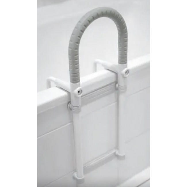 Rounded bath handle with non-slip grip Rounded bath handle with non-slip grip