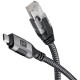 Techly ICOC U3C-RJ45-010 networking cable Silver, Black 1 m Cat6 F/UTP (FTP)