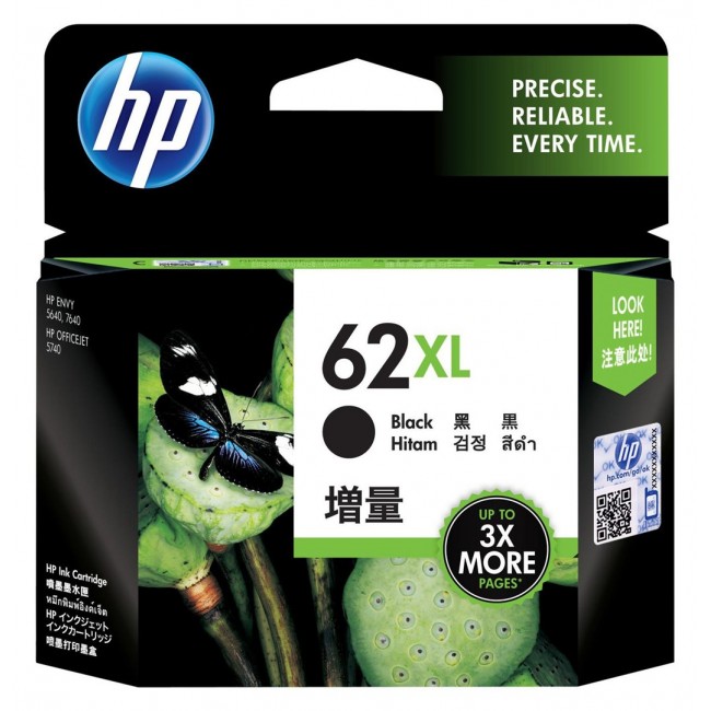 HP 62XL - Hojtydende - sort - original HP 62XL - Hojtydende - sort - original