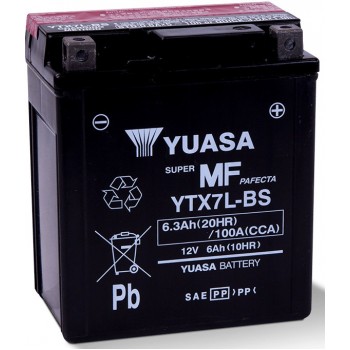Yuasa YTX7L-BS Lead Acid (VRLA) Car Battery 6Ah 12V 100A for Motorcycle