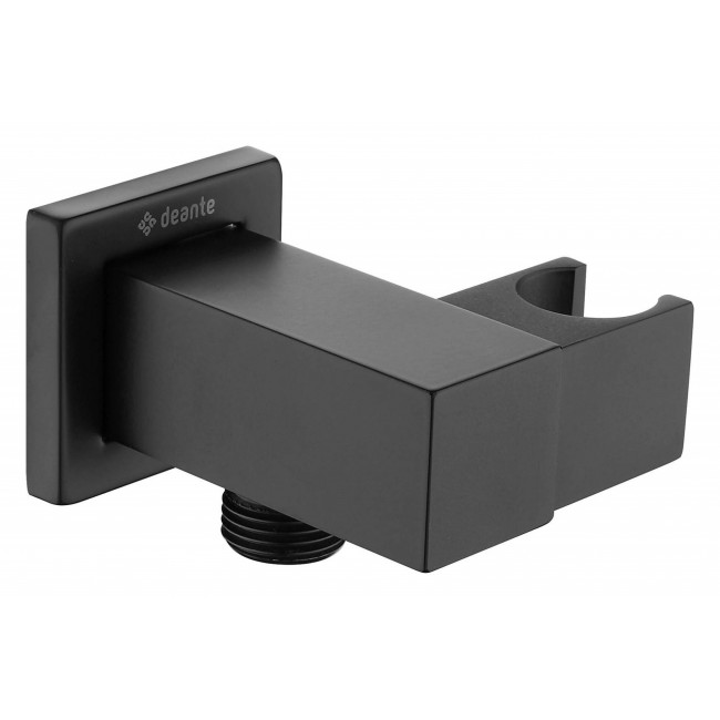 Square angled connector with handset holder Square angled connector with handset holder