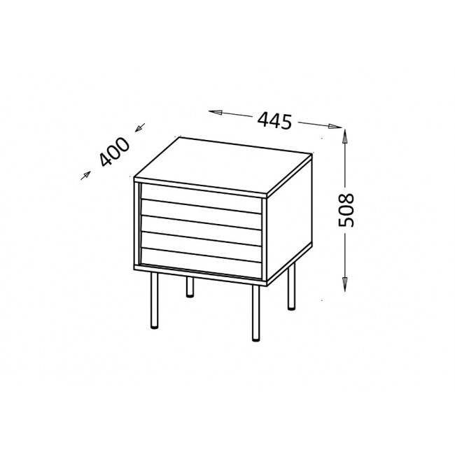 Cama Bedside cabinet, 2 pcs. CORTINA 45x40x51 black
