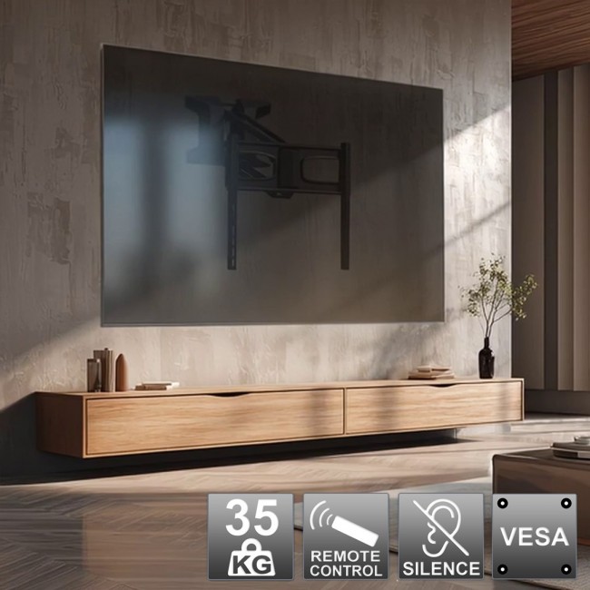 Maclean MC-891 Electric TV Wall Mount Bracket with Remote Control Height Adjustment 37'' - 70