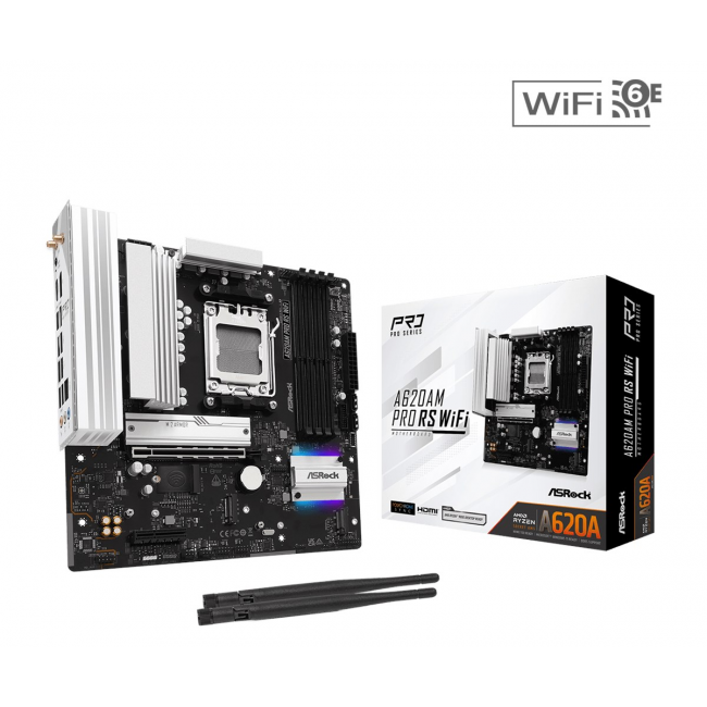 Asrock A620AM Pro RS WiFi AMD A620A Socket AM5 micro ATX