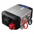 Qoltec Przetwornica napięcia Pure Sine Wave | 12V na 230V | 300/600W | LCD | USB | USB-C | Kompatybilna z LiFePO4 GEL AGM
