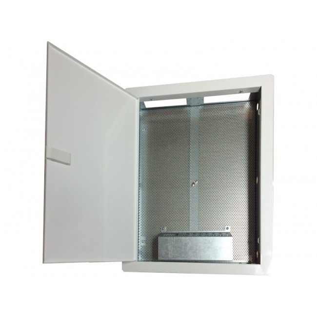 Enclosure / cabinet, multimedia 500x350x90, flush-mounted, perforated door, 1 x gn. electric, 14 x gn. Keystone ALANTEC