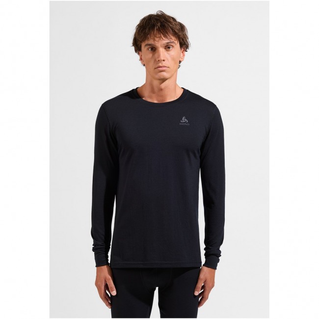 Odlo BL TOP crew neck l/s MERINO 200 men's T-shirt, size M, black Odlo BL TOP crew neck l/s MERINO 200 men's T-shirt, size M, black