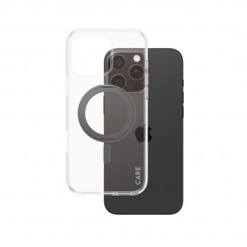 PanzerGlass CARE by Case Transparent w. Black Kickstand & MagSafe iPhone 16 Pro Max