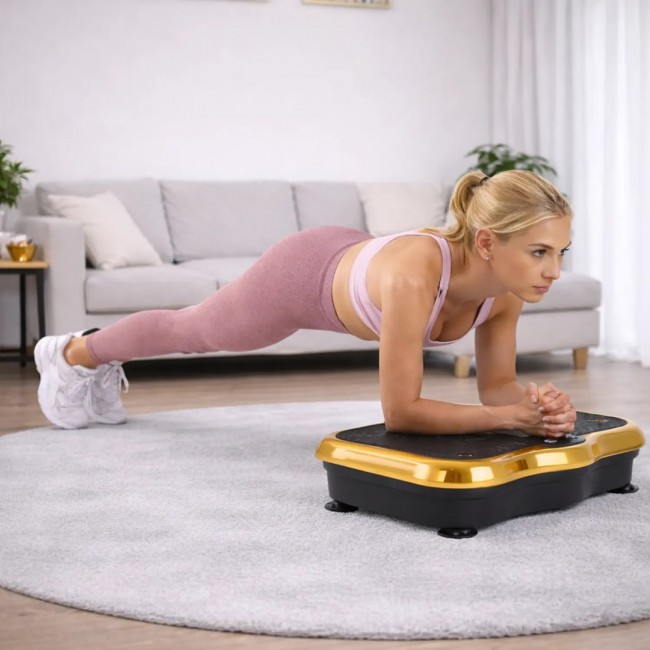 Extralink Moonwalk Spin Move Platofrma Wibracyjna do Cwiczen Fitness 200W zlota