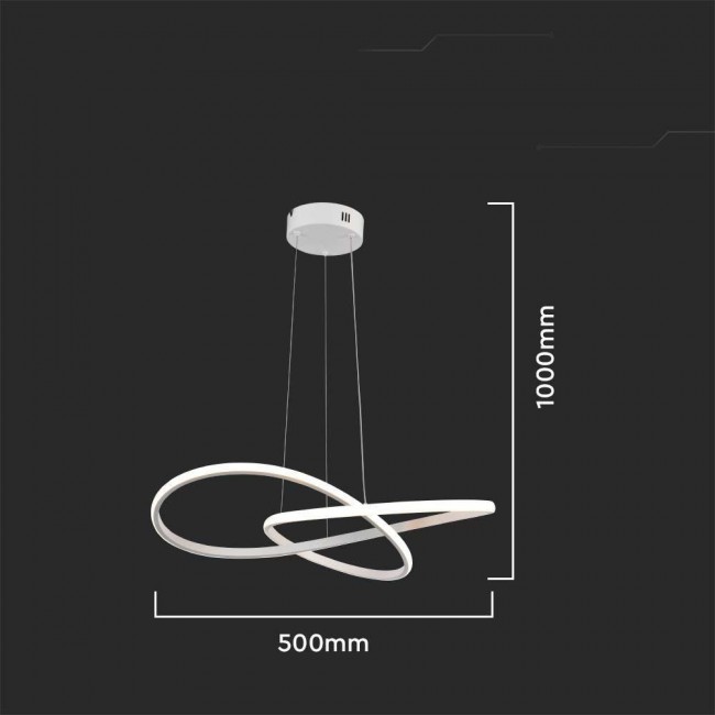 Pendant luminaire V-TAC VT-7799 20W LED IP20 3000K 2540lm (SKU 8013) White Pendant luminaire V-TAC VT-7799 20W LED IP20 3000K 2540lm (SKU 8013) White