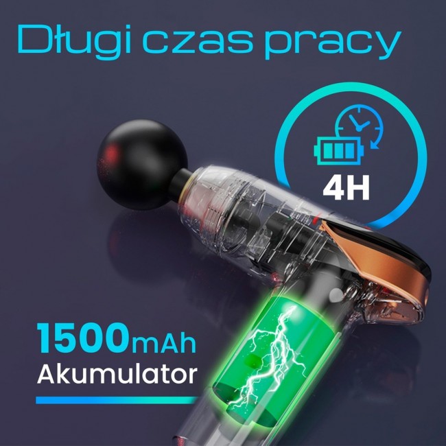 Extralink Massage Gun Lite | Massage gun | 3200 RPM, 6 replaceable tips Extralink Massage Gun Lite | Massage gun | 3200 RPM, 6 replaceable tips