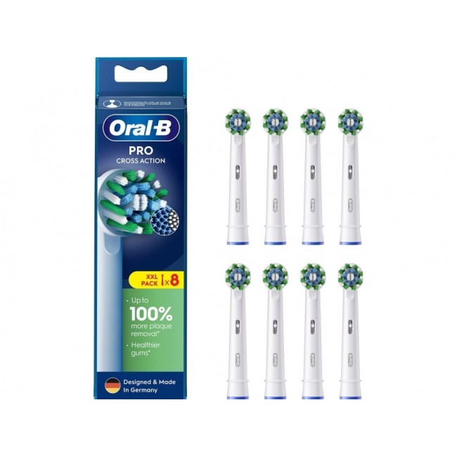 Oral-B | Replaceable toothbrush heads | EB50RX-8 Cross Action Pro | Heads | For adults | Number of brush heads included 8 | White Oral-B | Replaceable toothbrush heads | EB50RX-8 Cross Action Pro | Heads | For adults | Number of brush heads included 8 | White