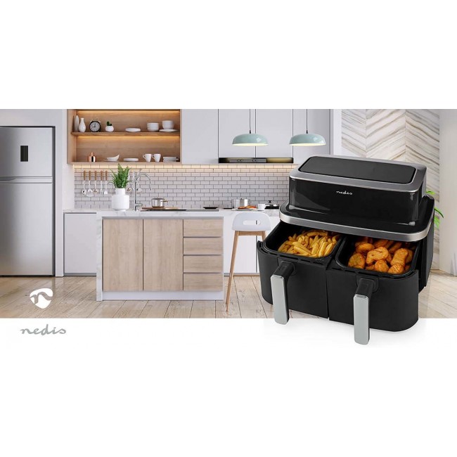 Nedis KAAF320BK fryer Double 4.2 L Stand-alone 2600 W Hot air fryer Black