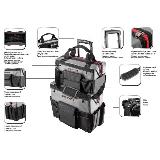 Set of two Energy+ bags: large trolley bag with handle + medium bag extension Set of two Energy+ bags: large trolley bag with handle + medium bag extension
