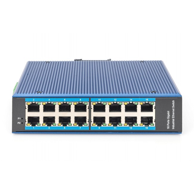Digitus 16 Port Gigabit Ethernet Network Switch, Industrial, Unmanaged Digitus 16 Port Gigabit Ethernet Network Switch, Industrial, Unmanaged