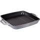 STAUB Square cast iron grill pan with two handles 33 cm, graphite