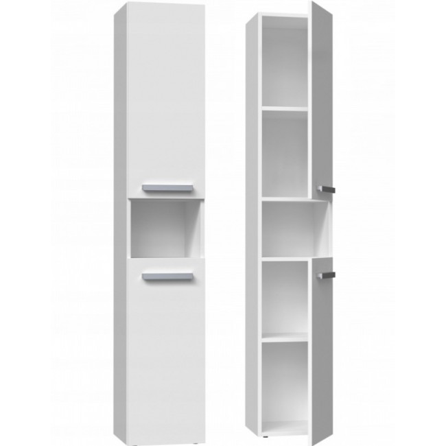 Bathroom cabinet NEL I 31x30x174 cm, matt white Bathroom cabinet NEL I 31x30x174 cm, matt white