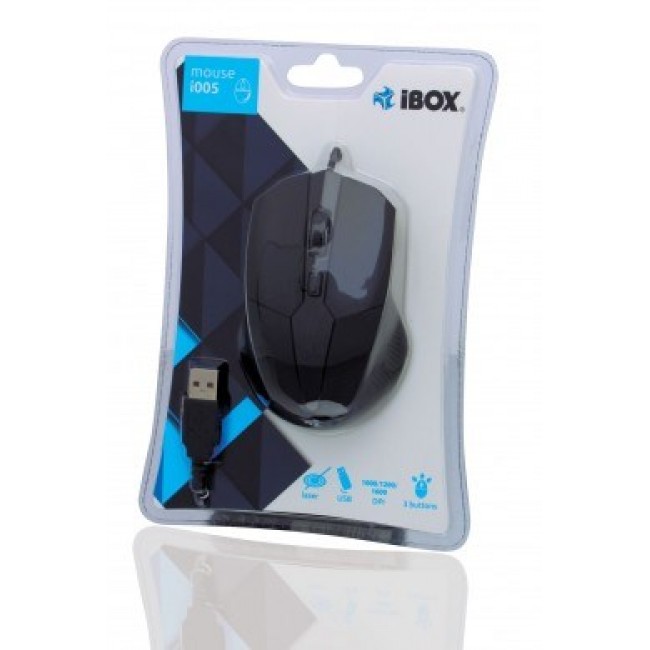 iBox i005 mouse Ambidextrous USB Type-A Laser 1600 DPI iBox i005 mouse Ambidextrous USB Type-A Laser 1600 DPI