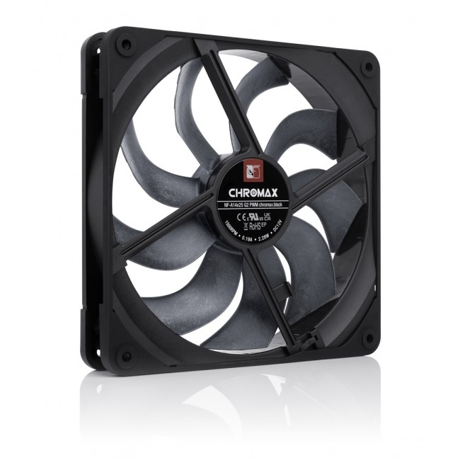 Noctua NF-A14x25 G2 PWM chromax.black Next-gen black 140mm fan Noctua NF-A14x25 G2 PWM chromax.black Next-gen black 140mm fan