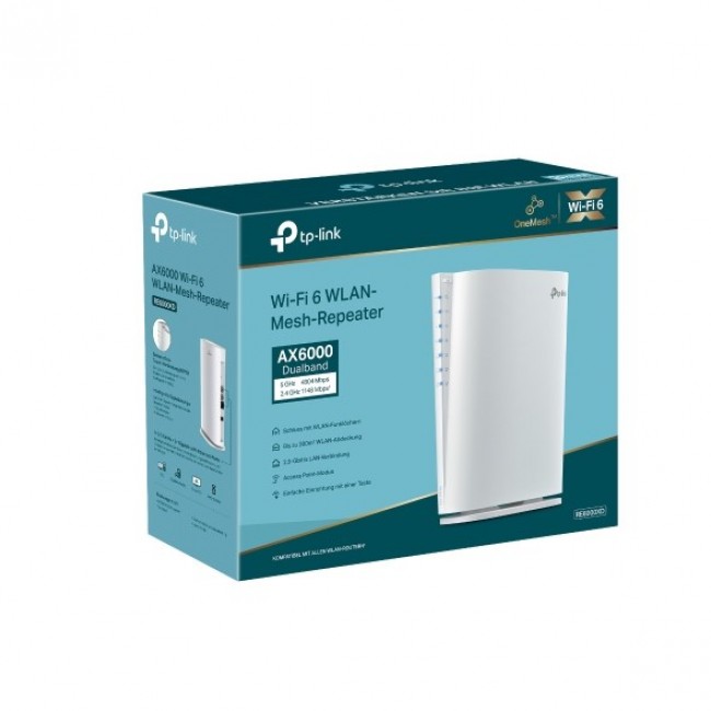 TP-Link AX6000 Mesh Wi-Fi 6 White 1000, 2500 Mbit/s