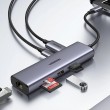 Ugreen CM512 90568 USB-C adapter 2 USB-A 3.0 / HDMI / RJ45 / SD and TF card reader / USB-C PD 100 W Grey