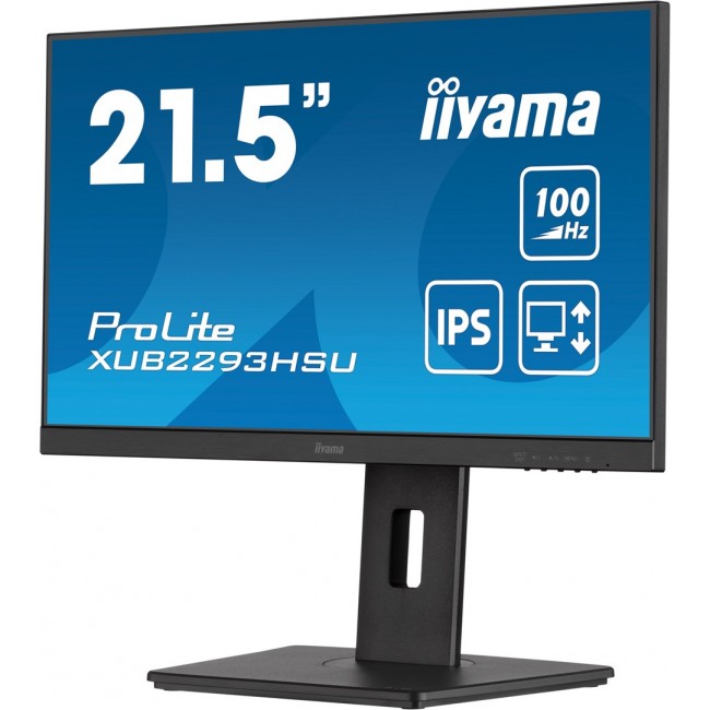 iiyama ProLite 21.5 IPS 3-side borderless monitor with USB hub, 100Hz refresh rate and height-adjustable stand